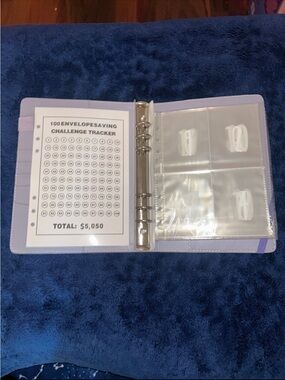 Lavender Cash Envelope Binder Organizer for Savings